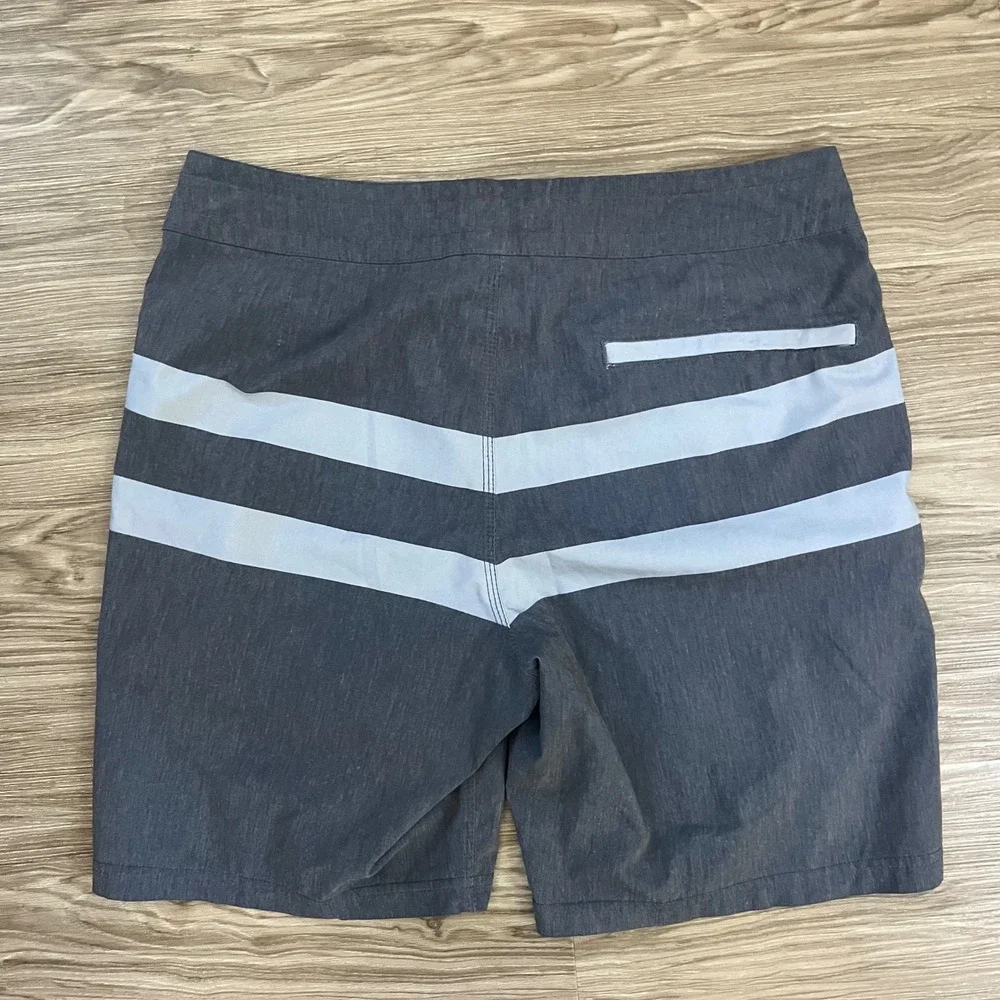 Fair Harbor Mens Navy Blue Striped Board Shorts Swim Trunks Size 30